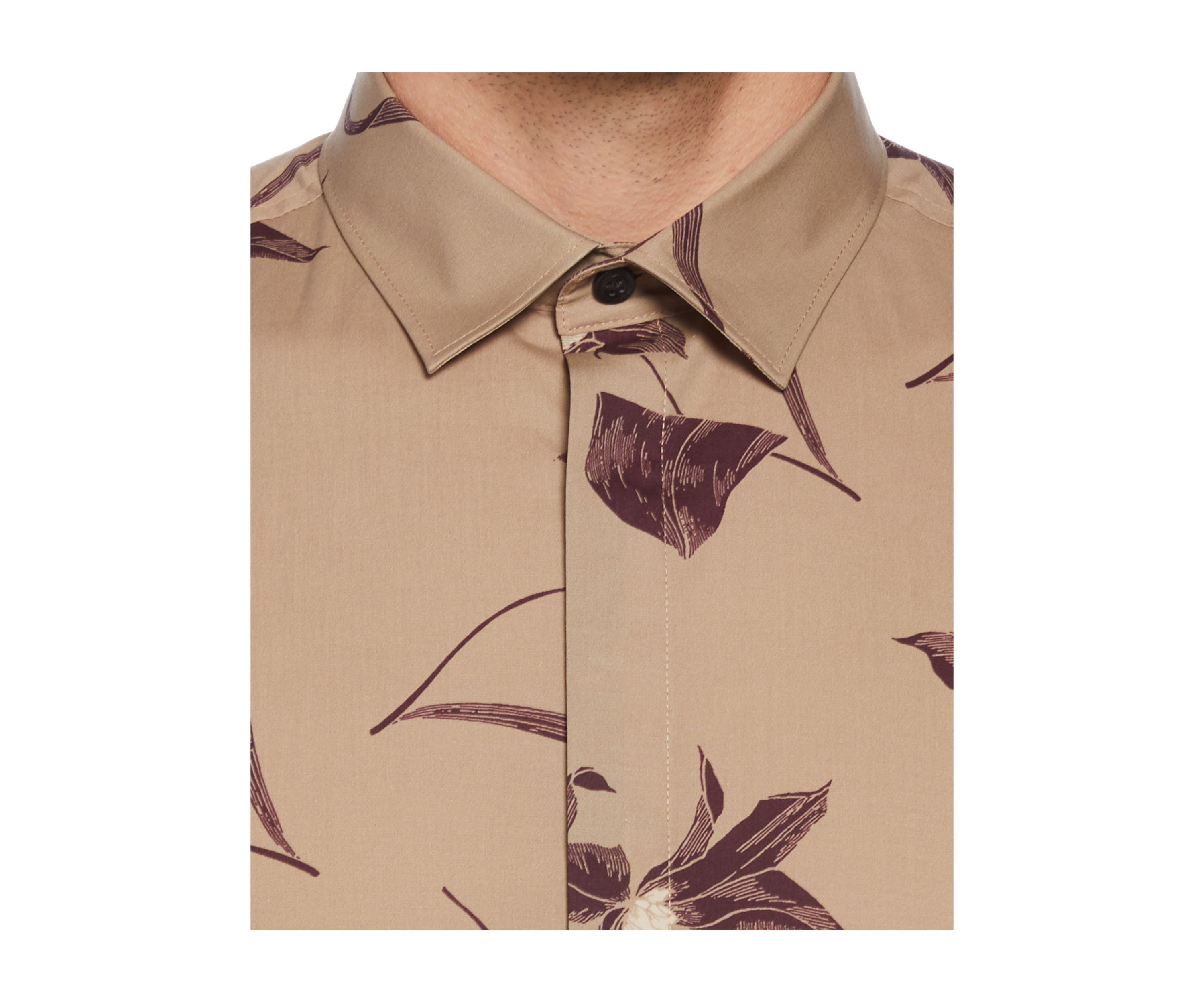 Mens Floral Print Long Sleeve Button Down Shirt