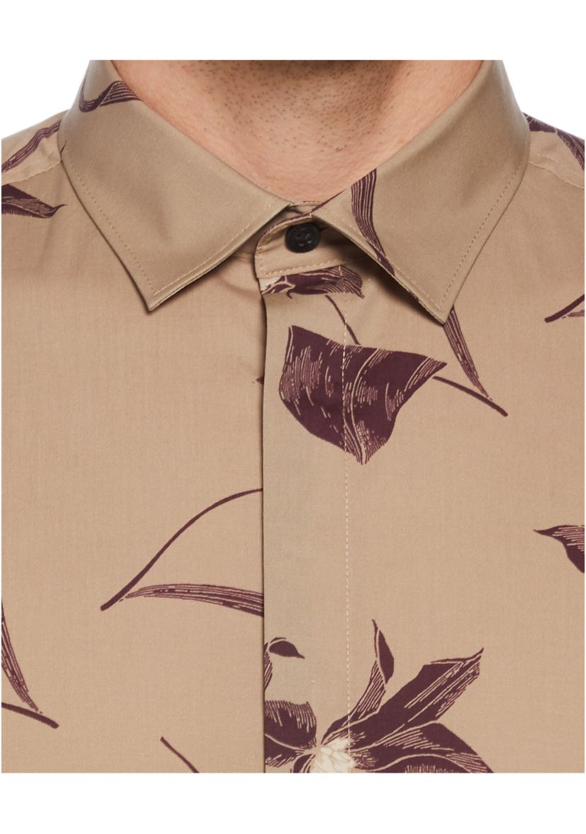 Mens Floral Print Long Sleeve Button Down Shirt