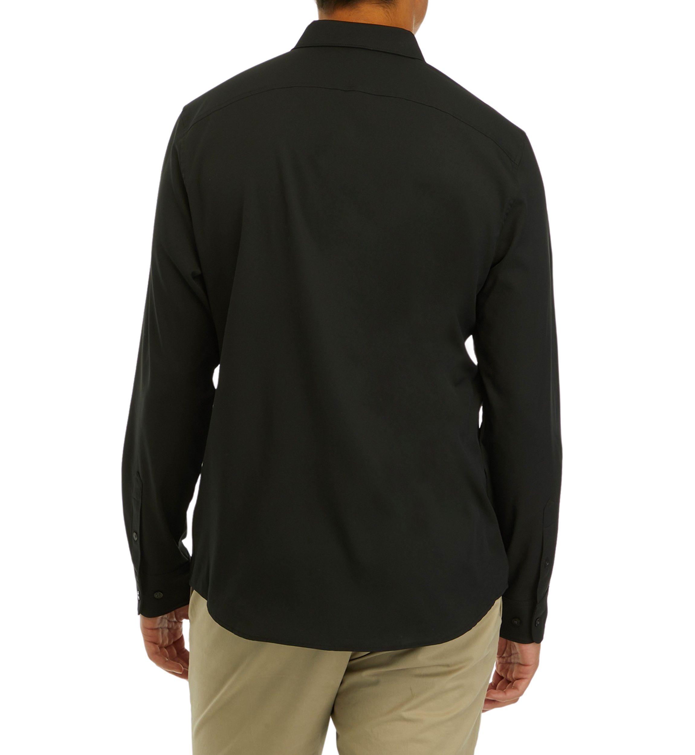Mens Solid Long Sleeve Button Down Shirt