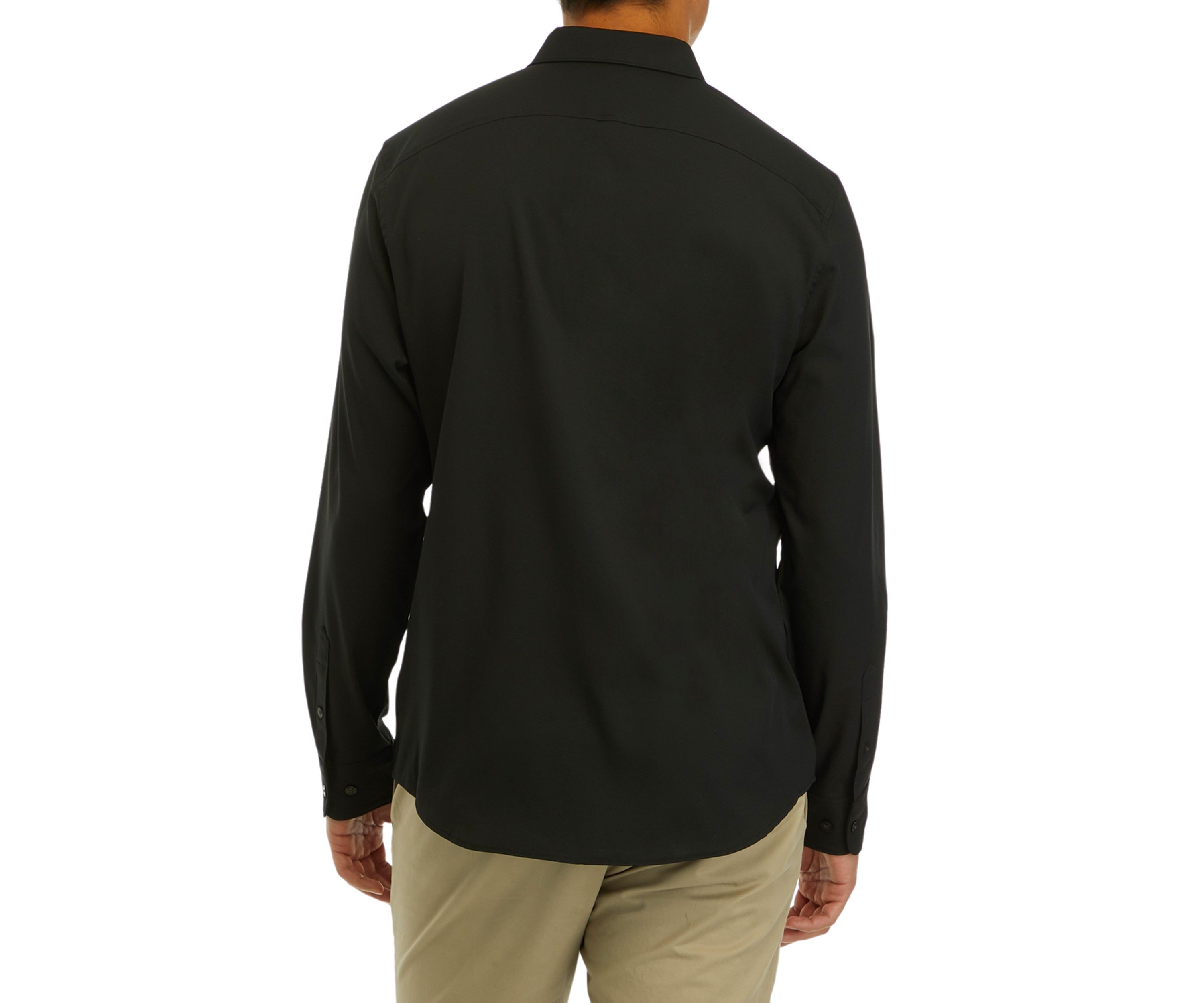 Mens Solid Long Sleeve Button Down Shirt