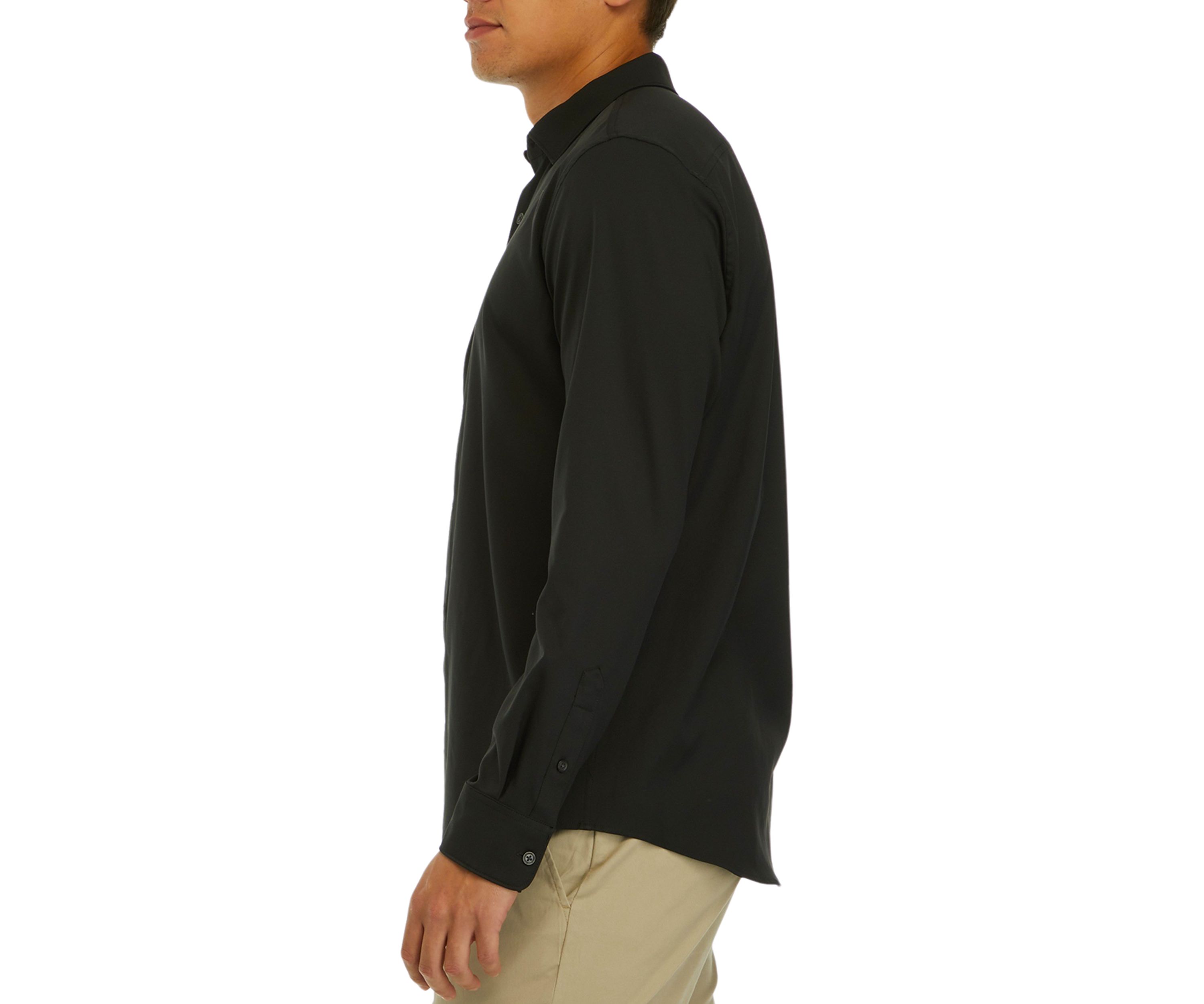Mens Solid Long Sleeve Button Down Shirt