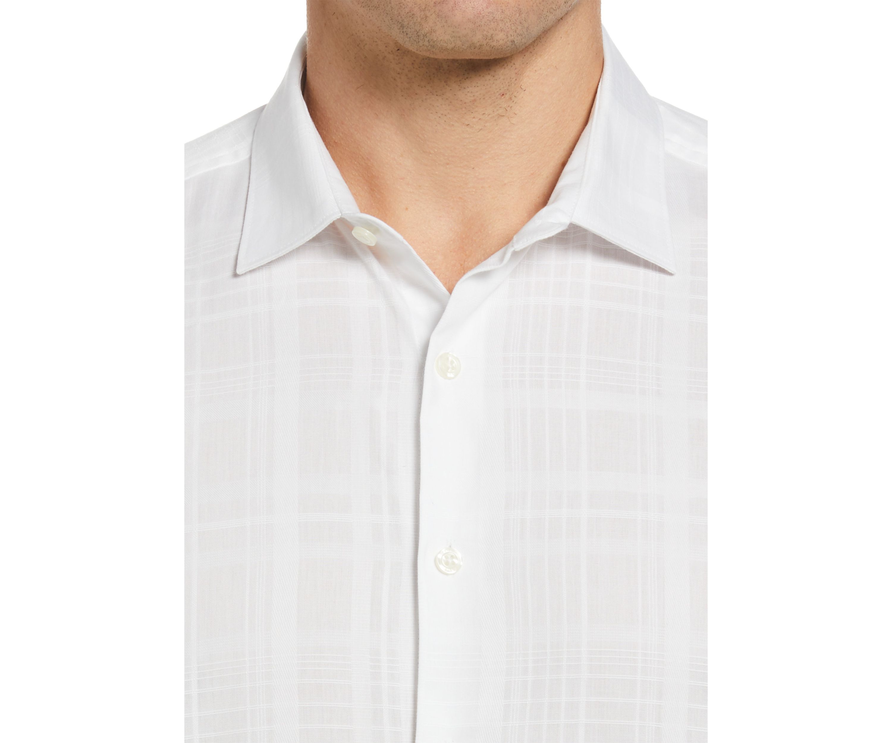 Mens Short Sleeve Sateen Plaid Shirt