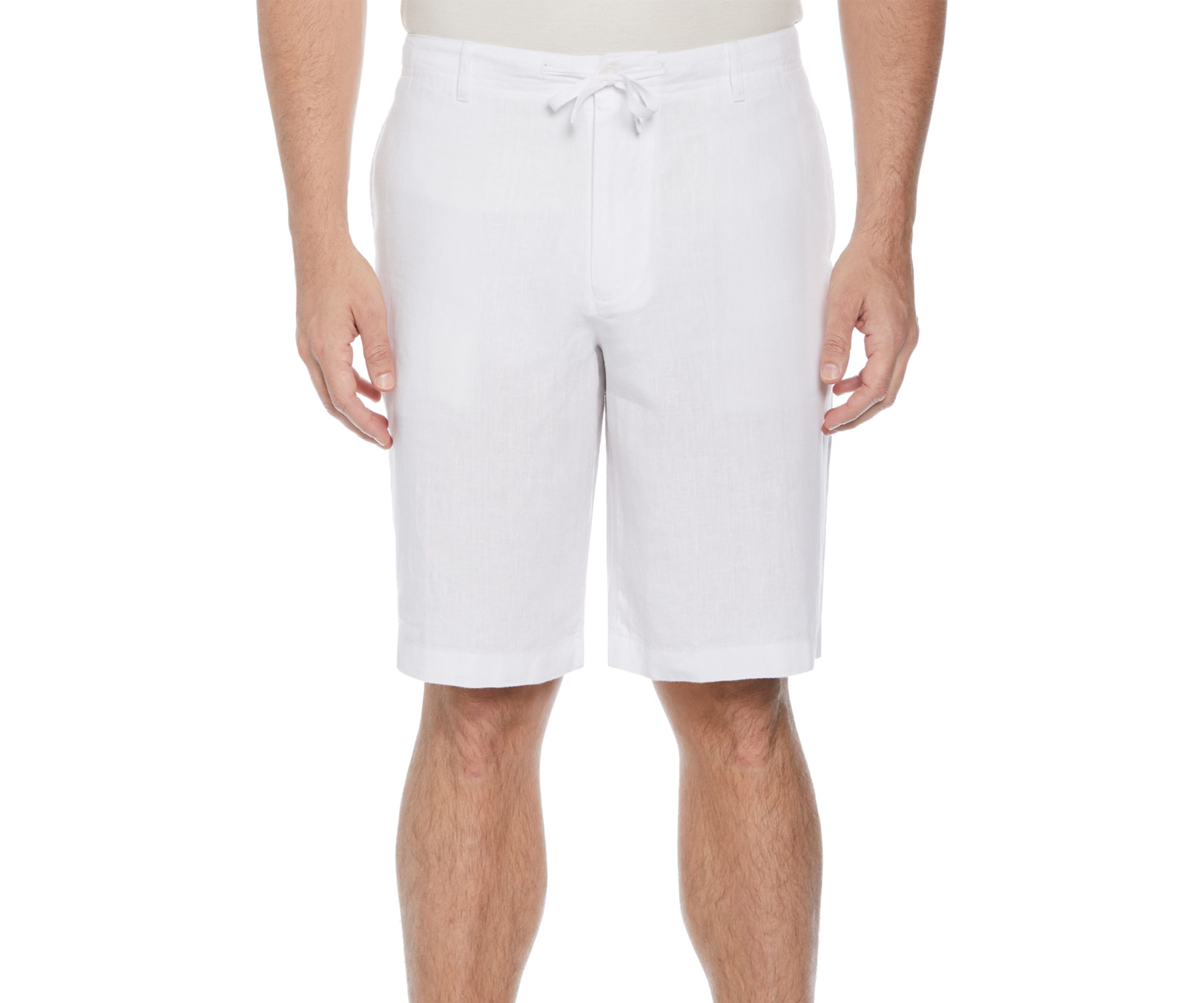 Mens Drawstring Linen Blend Stretch Shorts
