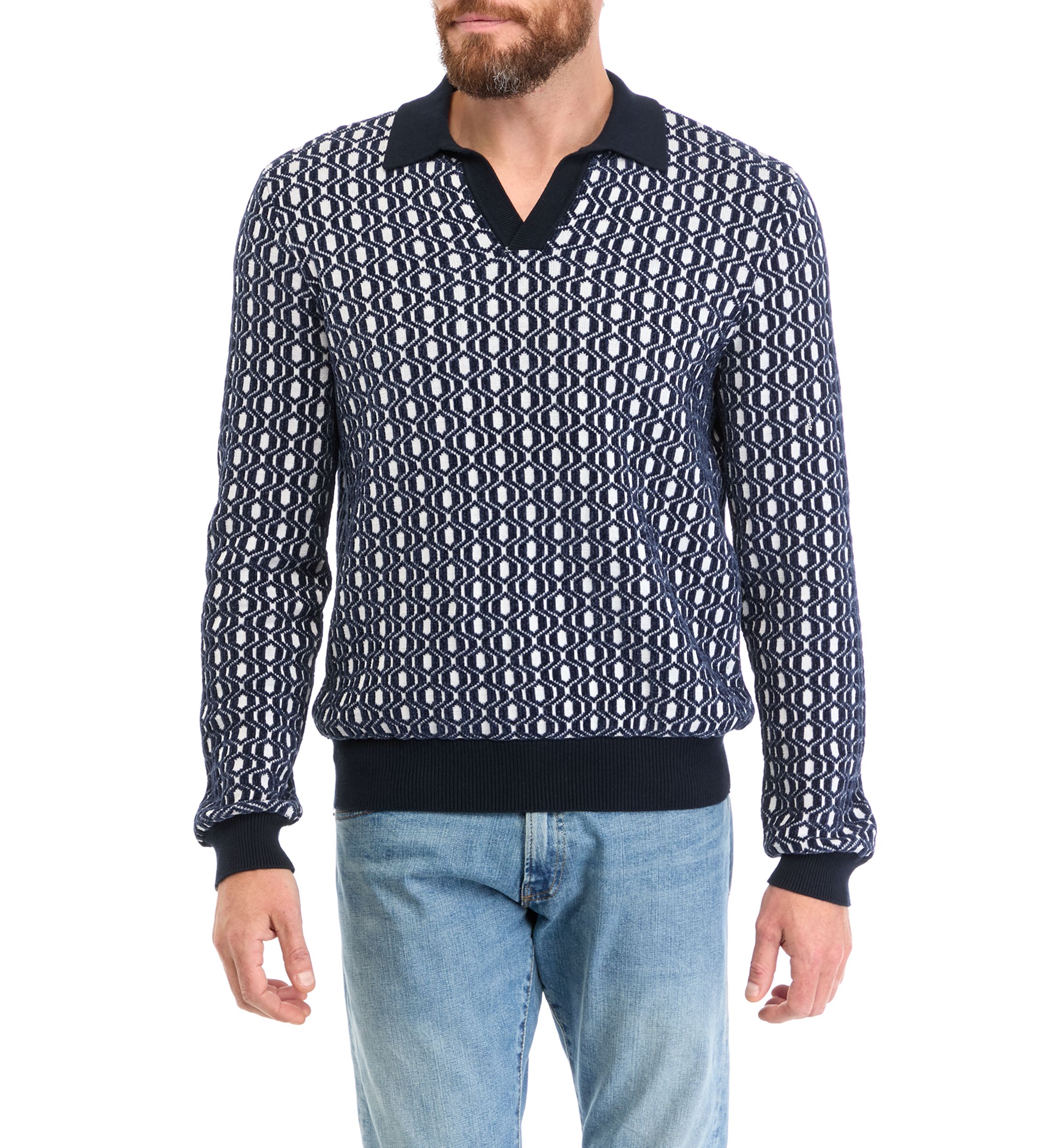 Mens Geometric Patterned Sweater