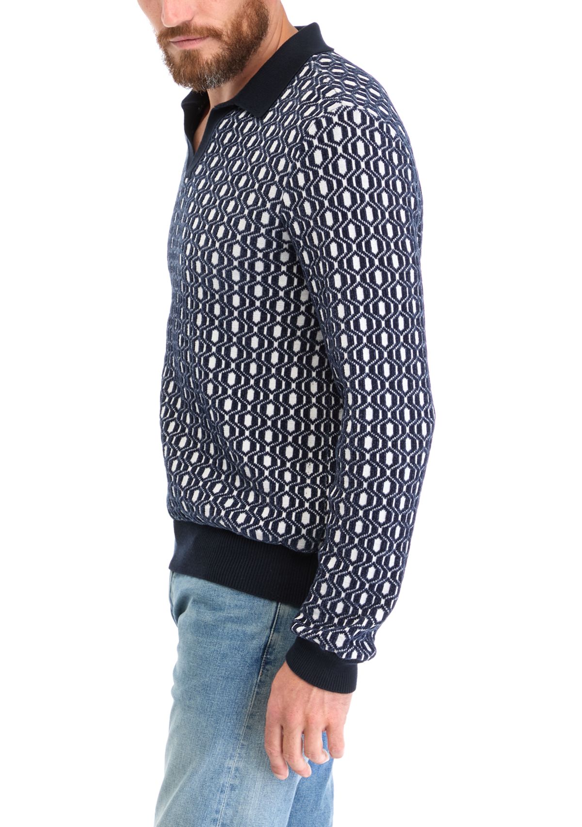 Mens Geometric Patterned Sweater