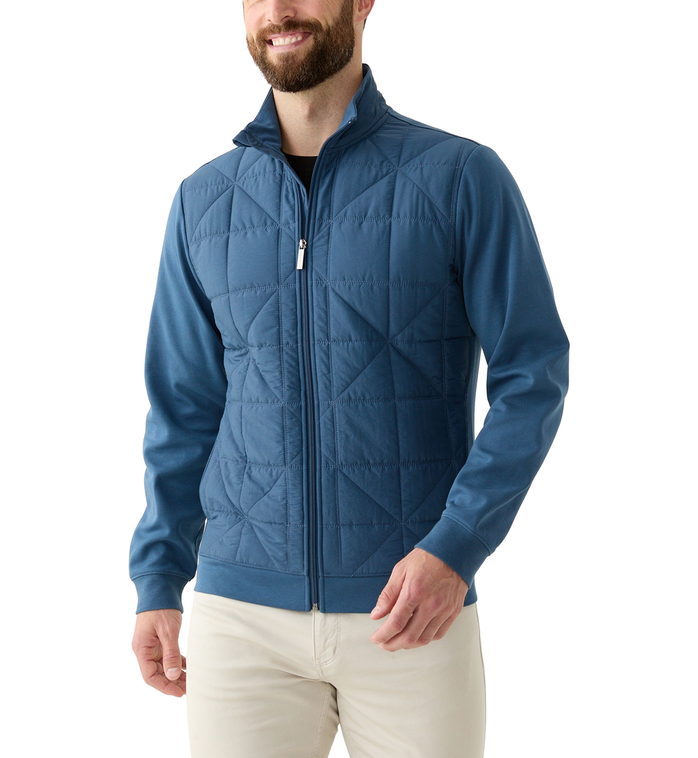 Mens Geo Quilted Bomber Jacket