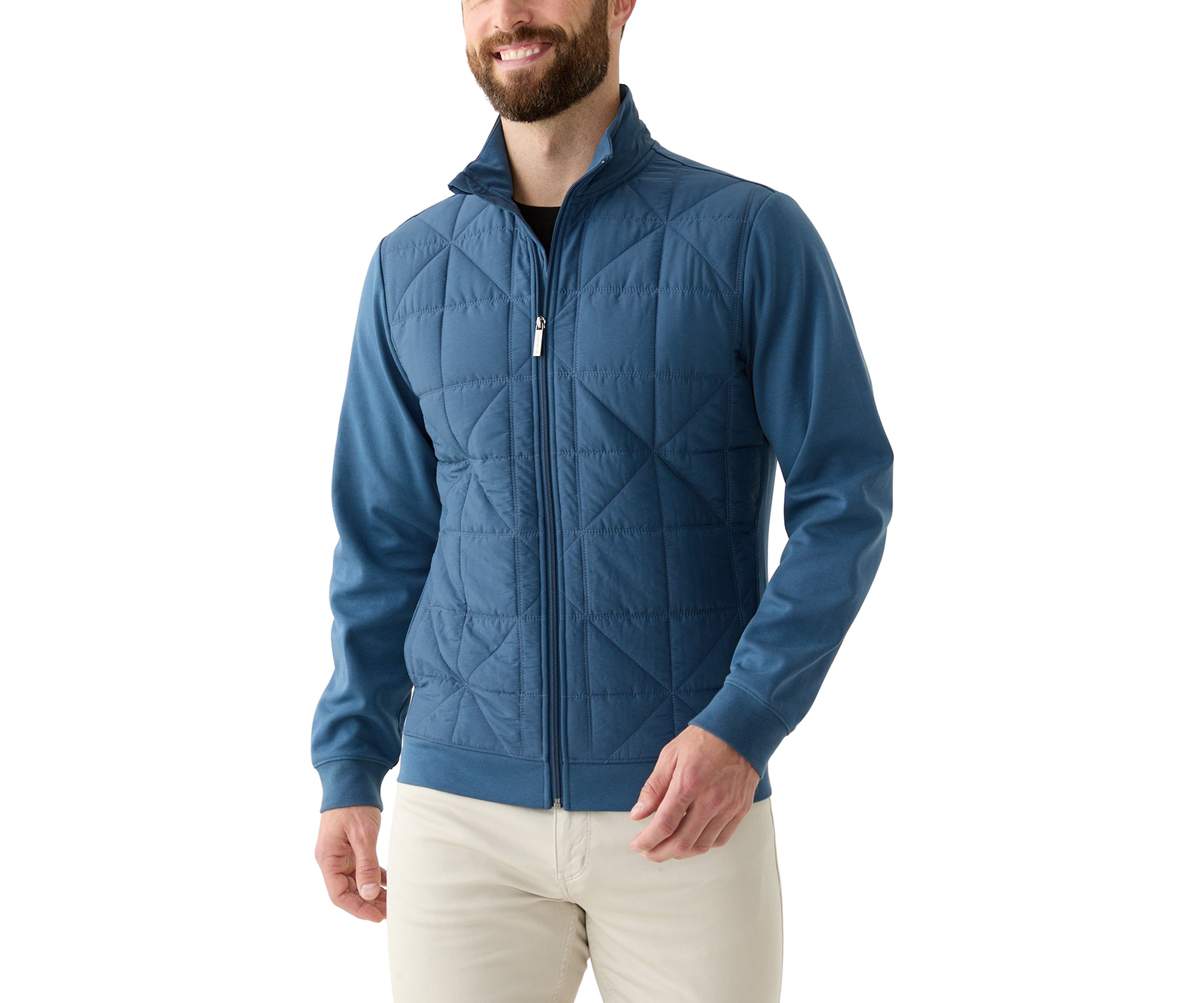Mens Geo Quilted Bomber Jacket