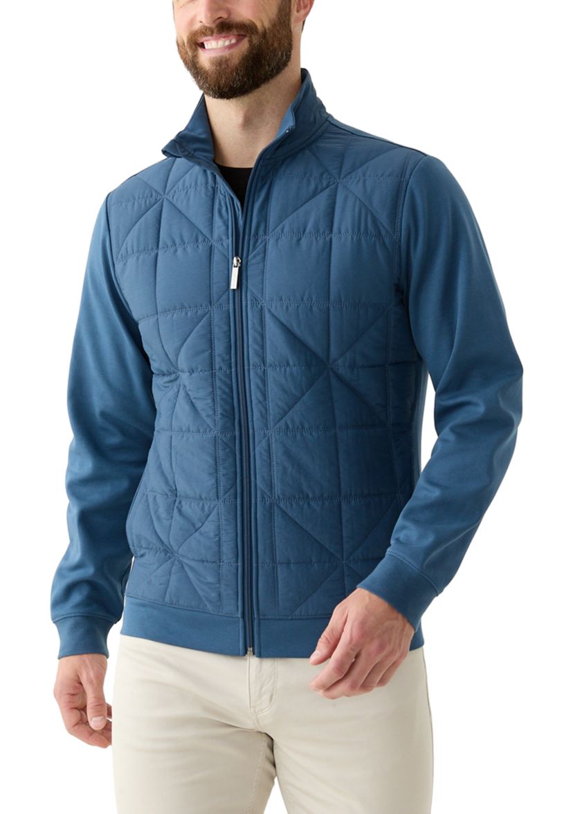 Mens Geo Quilted Bomber Jacket