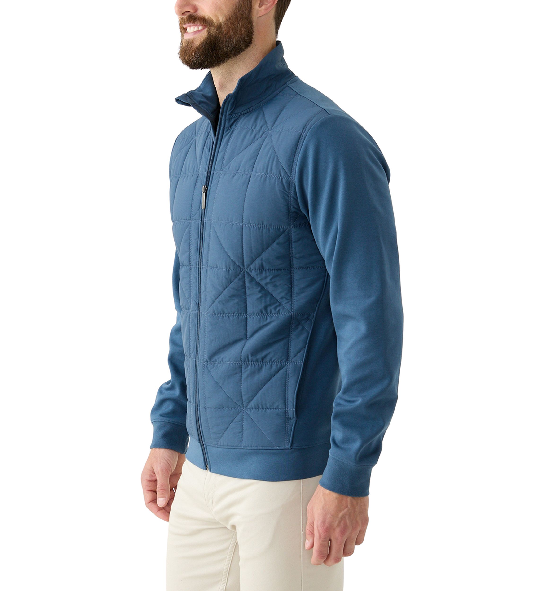 Mens Geo Quilted Bomber Jacket