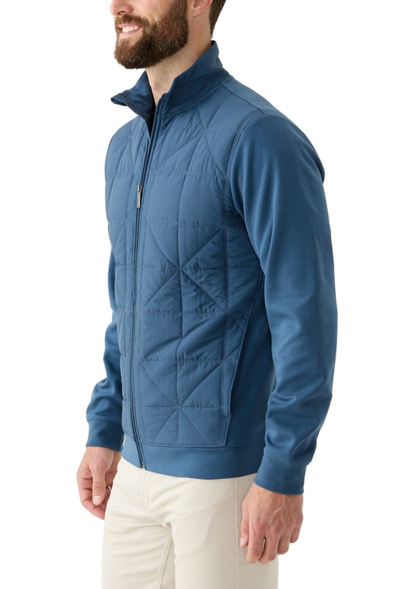 Mens Geo Quilted Bomber Jacket