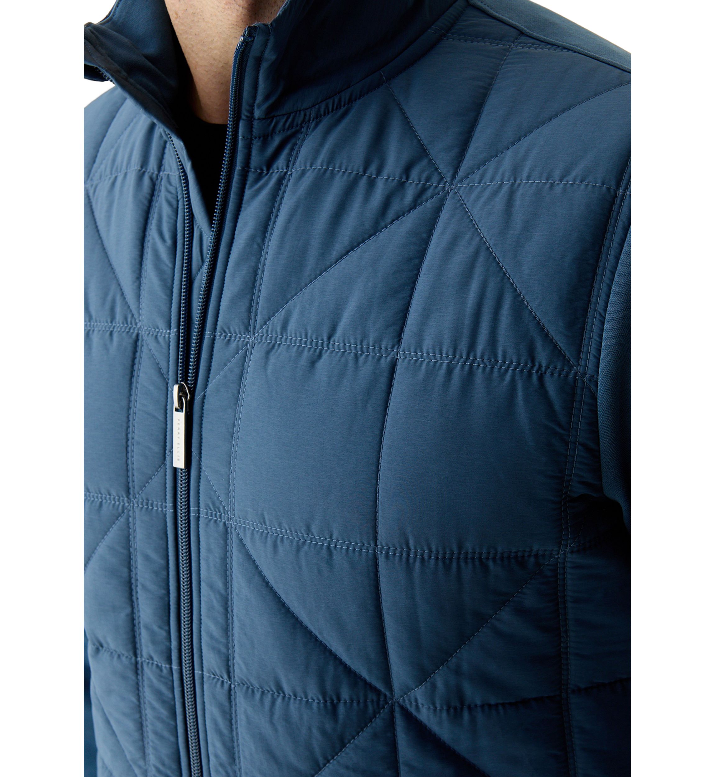 Mens Geo Quilted Bomber Jacket