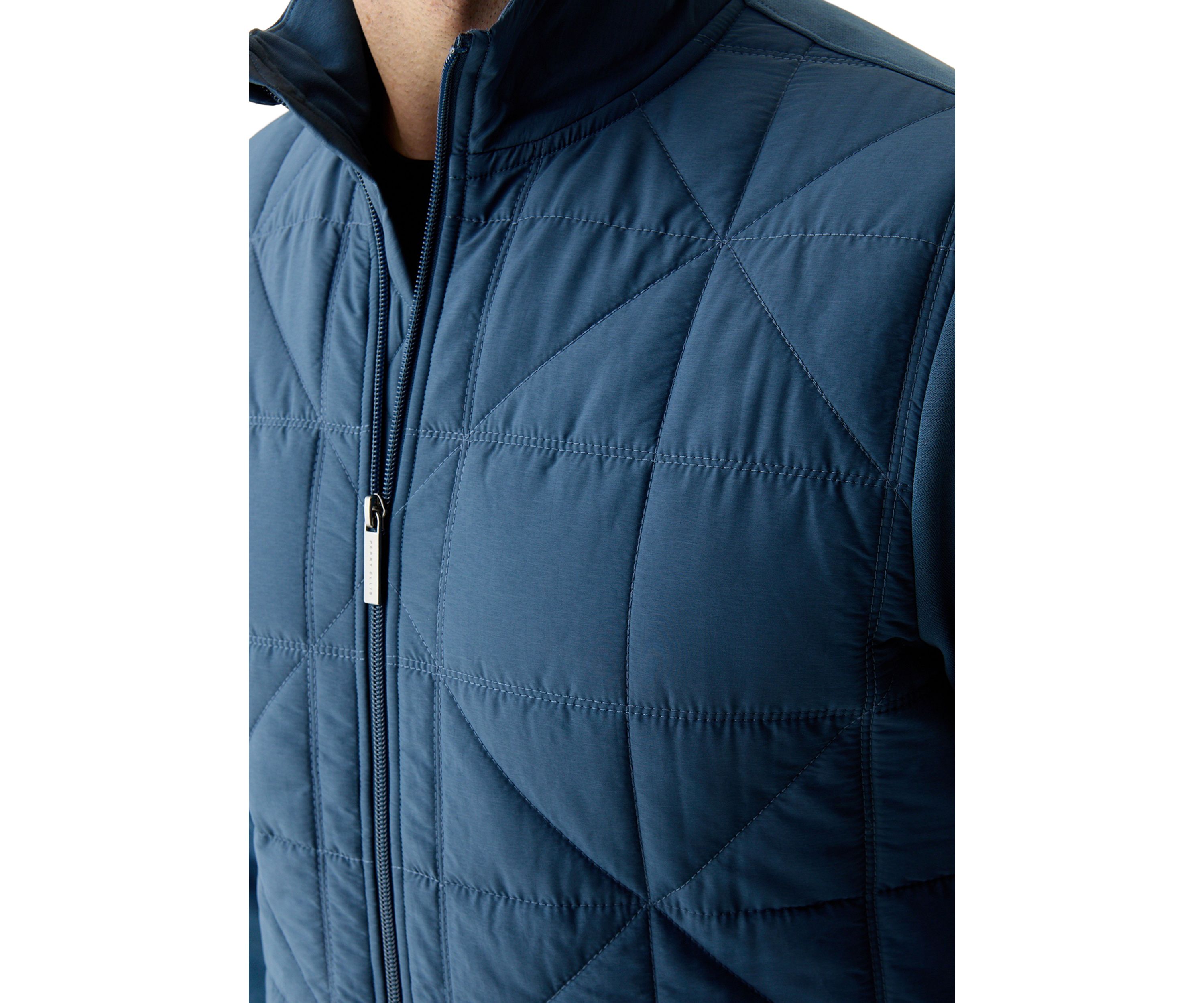 Mens Geo Quilted Bomber Jacket