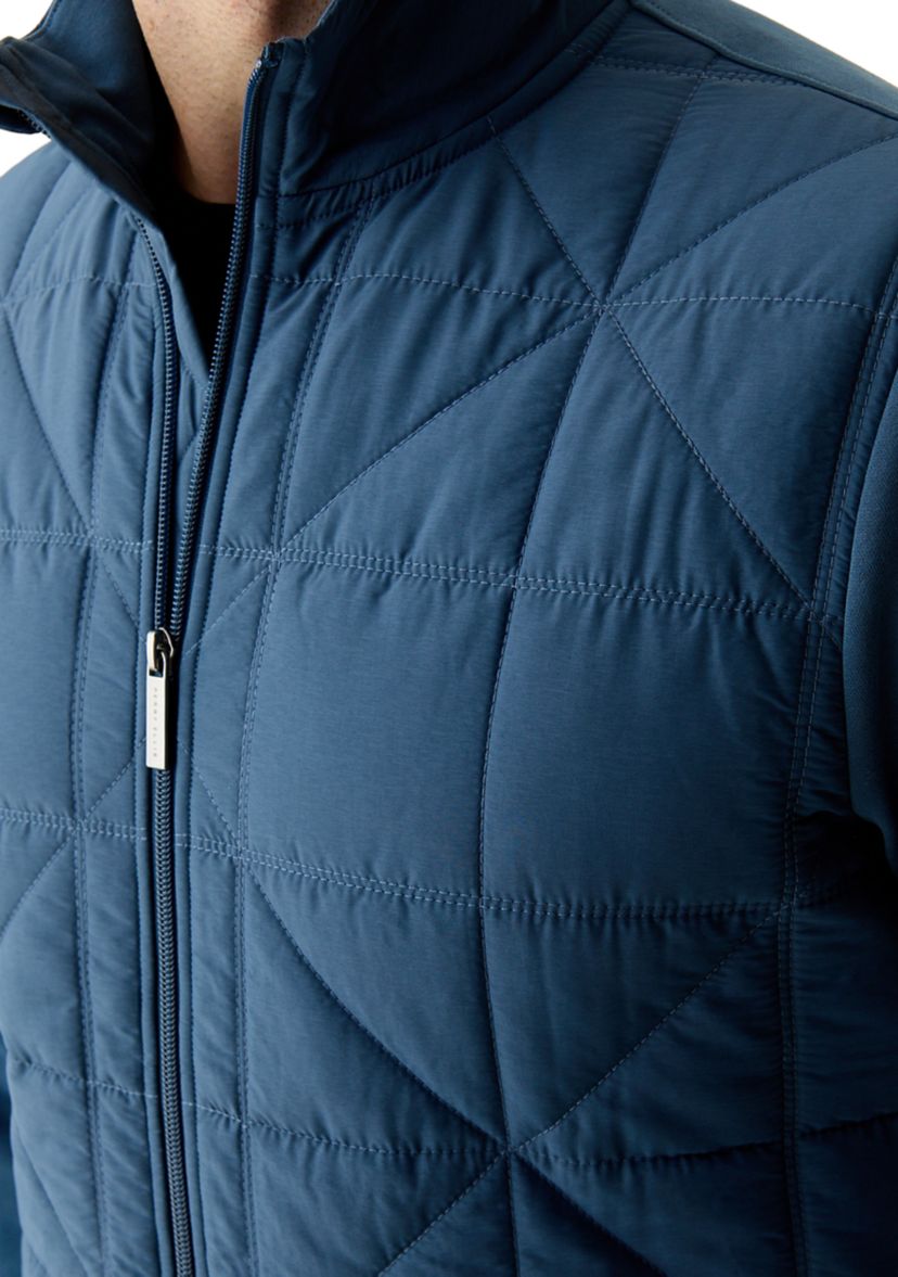Mens Geo Quilted Bomber Jacket