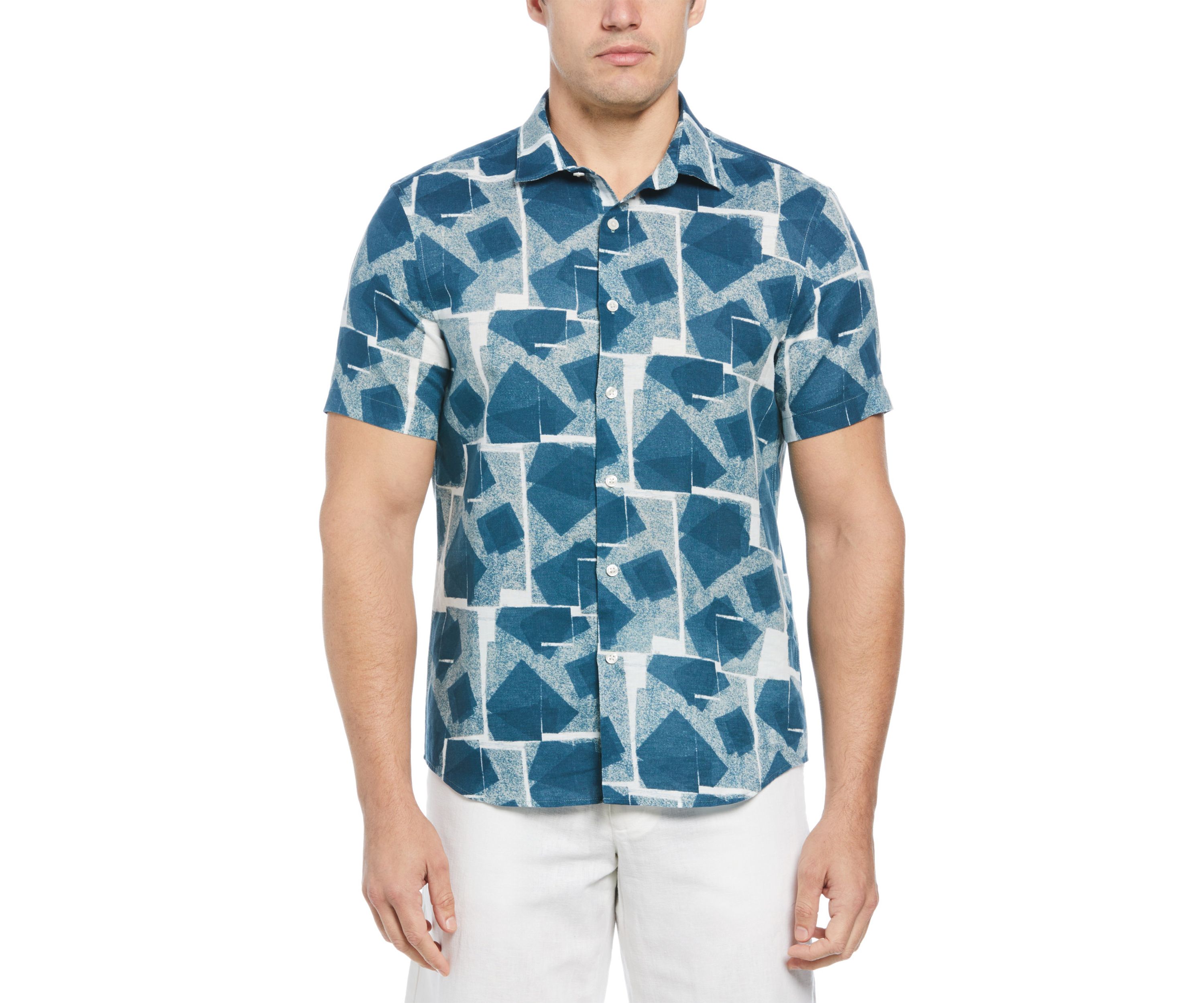 Mens Regular Cotton Linen Blend Shirt