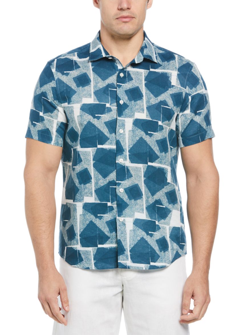 Mens Regular Cotton Linen Blend Shirt