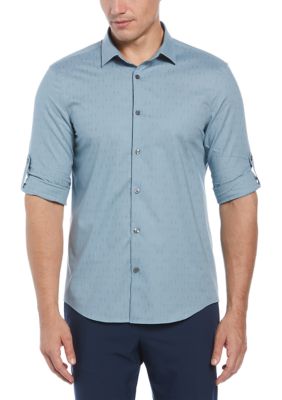 Perry Ellis Men's Long Sleeve Cotton Button Up Shirt, 2XL