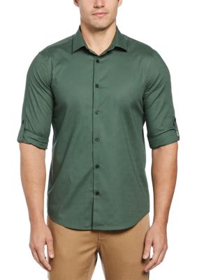 Perry Ellis Men's Long Sleeve Cotton Button Up Shirt, 2XL