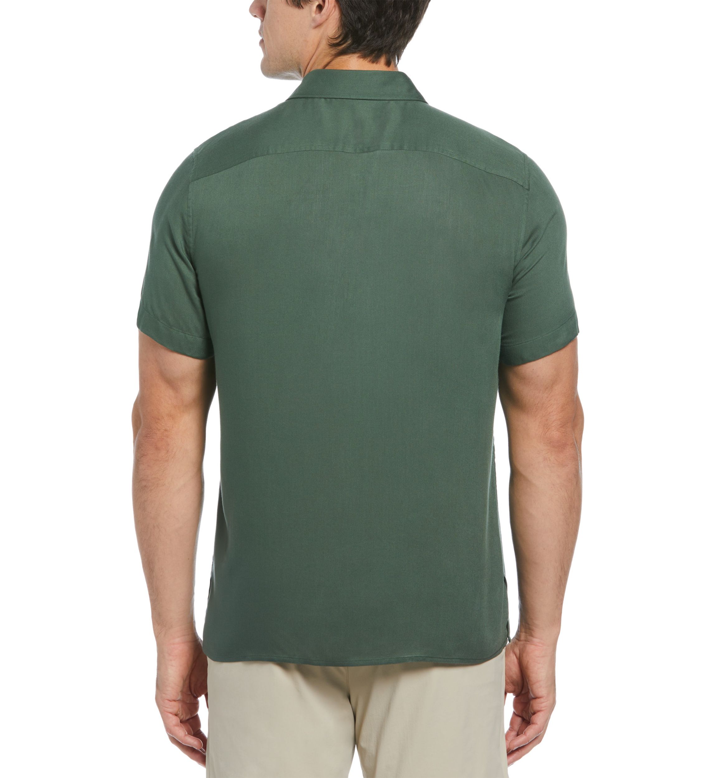 Mens Regular Textured Solid Button Down Shirt