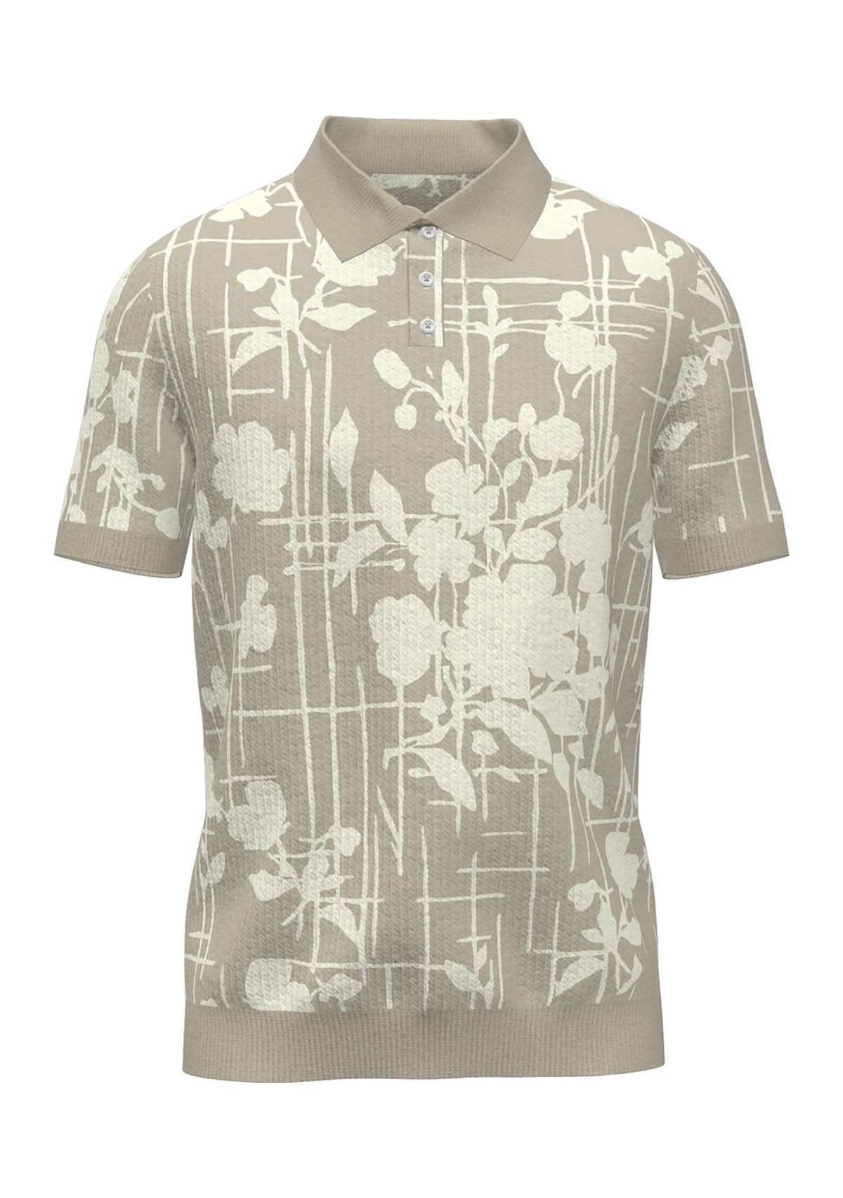 Mens Short Sleeve Floral Polo Shirt
