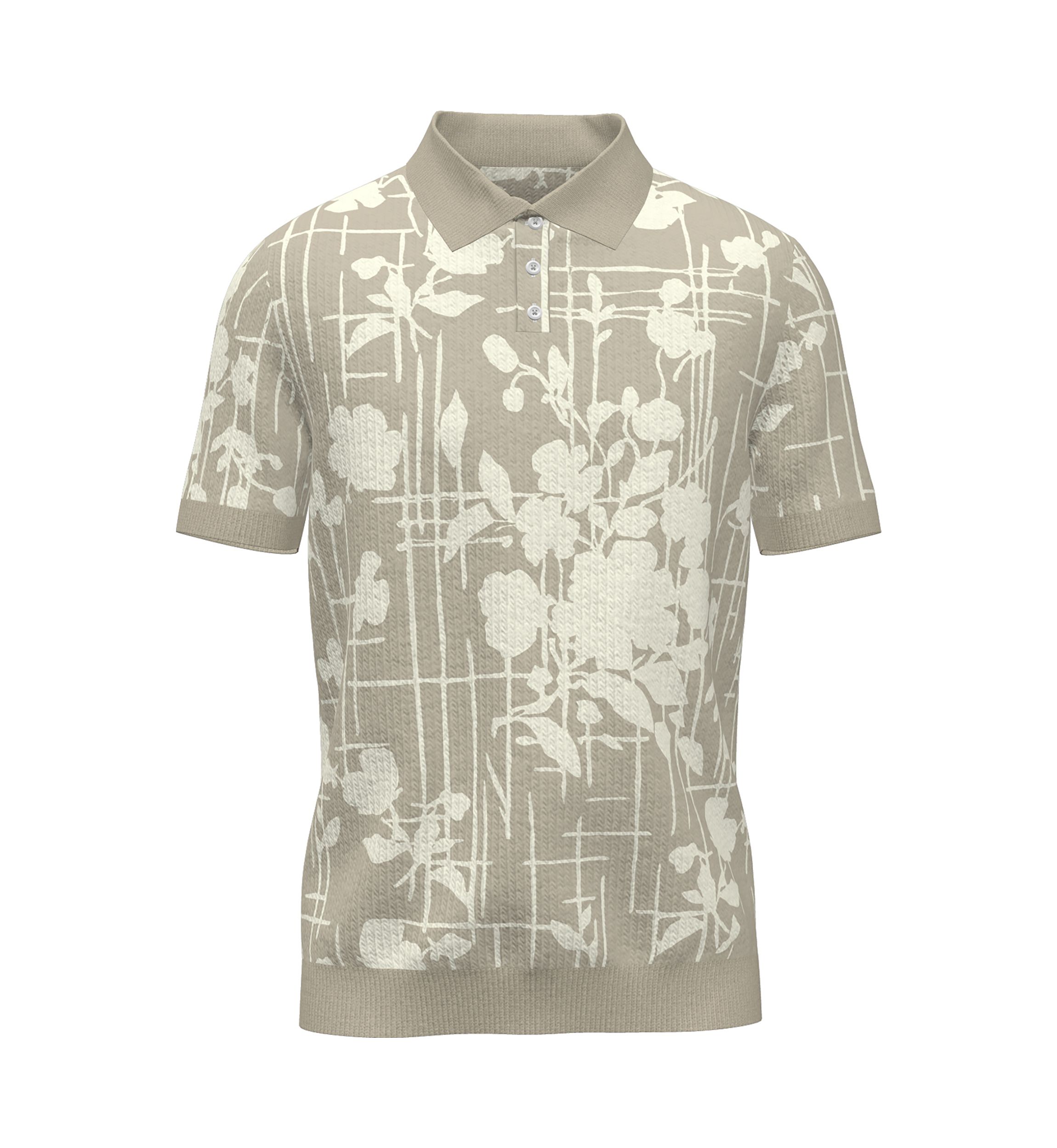Mens Short Sleeve Floral Polo Shirt