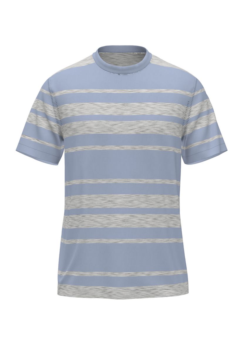 Mens Short Sleeve Space Dye Stripe Shirt