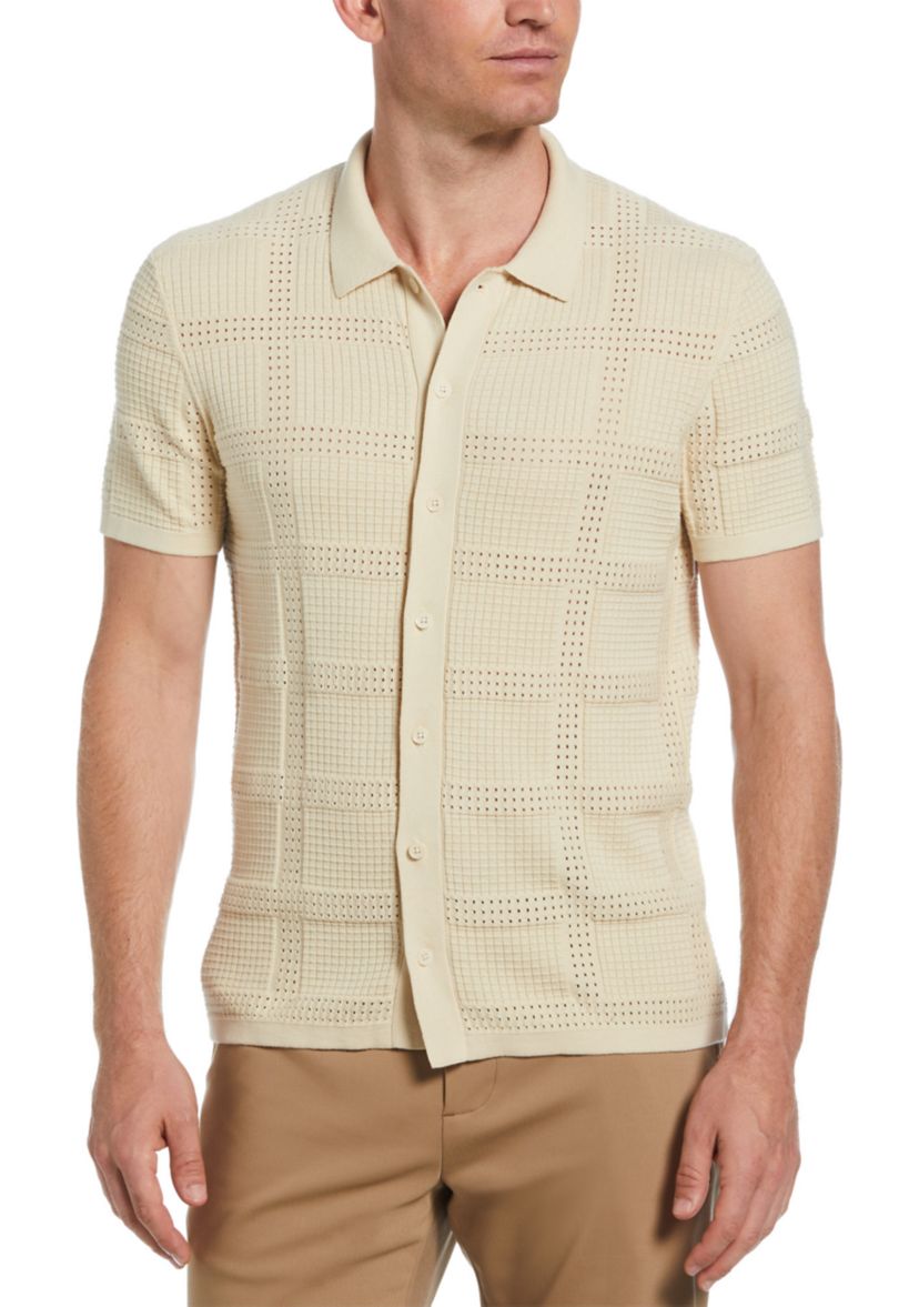 Mens Jacquard Knit Cardigan