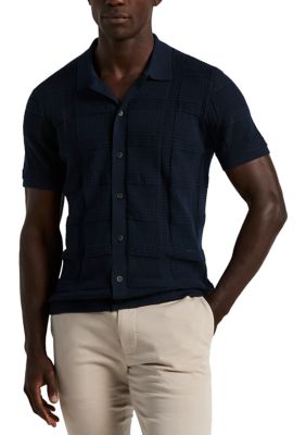 Perry Ellis Men's Jacquard Knit Cardigan, 2XL