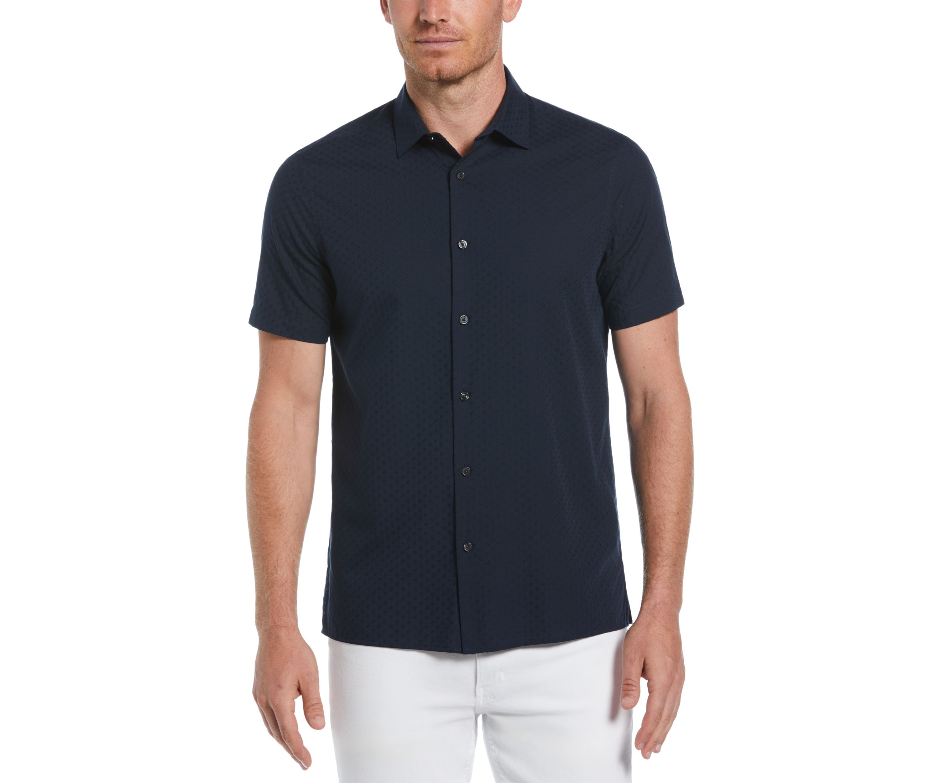 Mens Solid Dobby Shirt