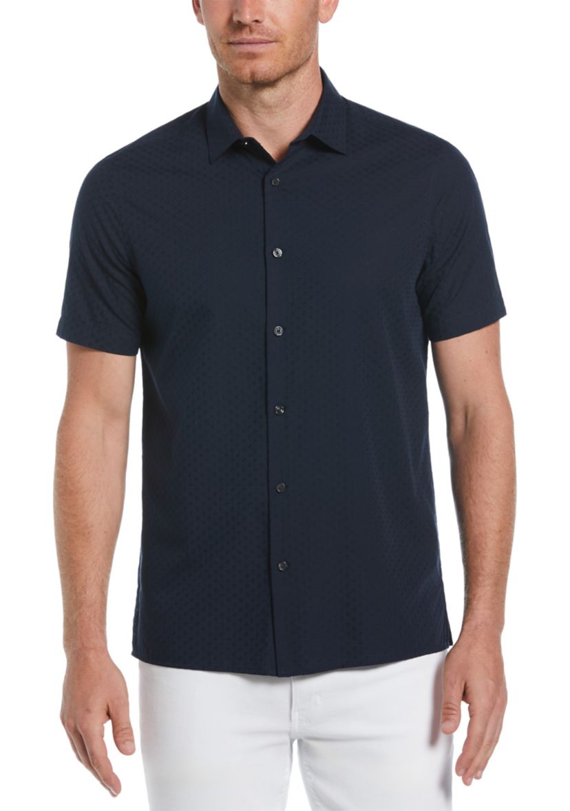 Mens Solid Dobby Shirt
