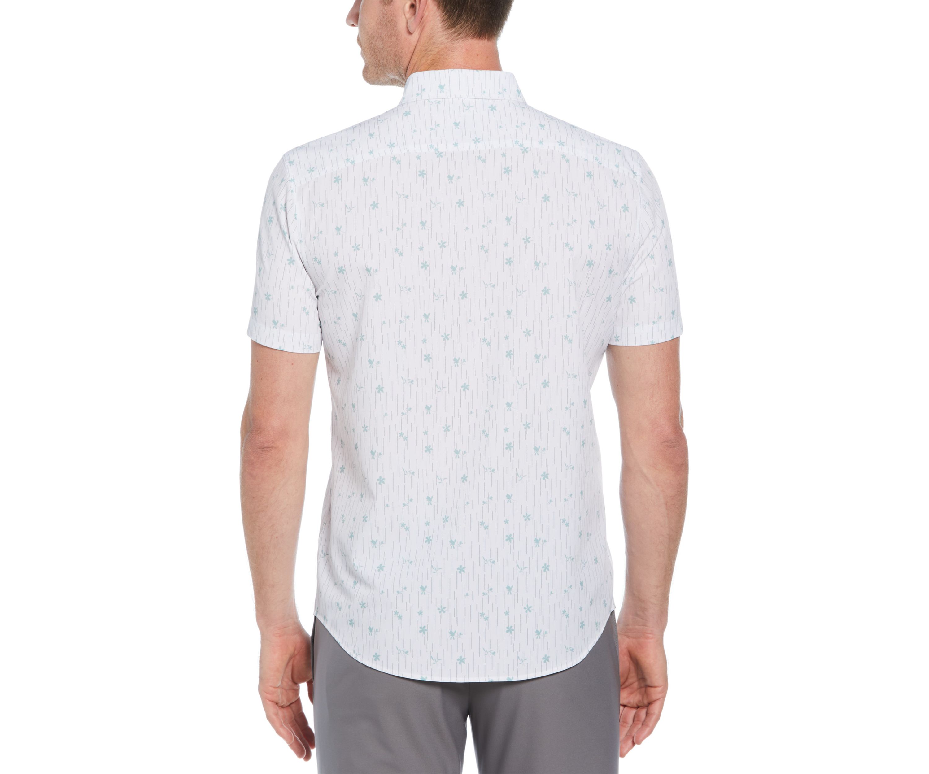 Mens Short Sleeve Striped Linen Shirt