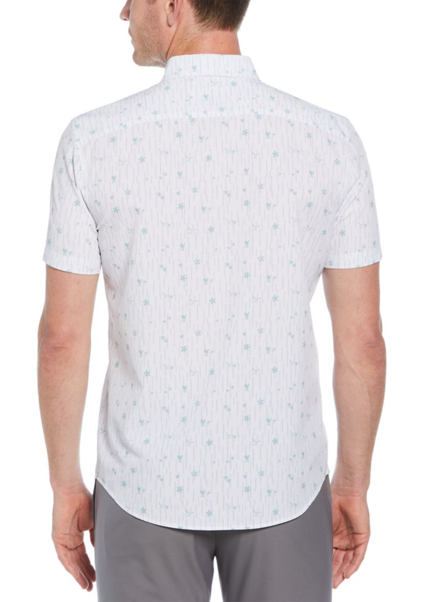 Mens Short Sleeve Striped Linen Shirt