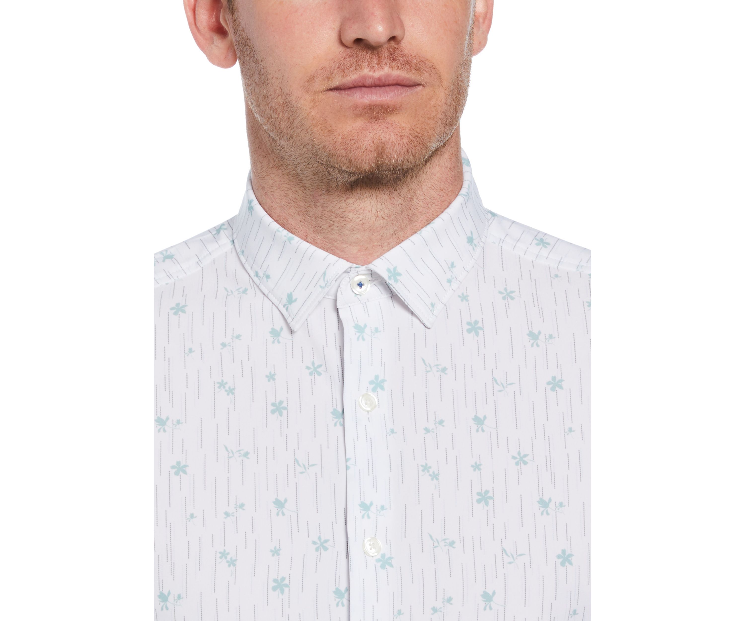 Mens Short Sleeve Striped Linen Shirt