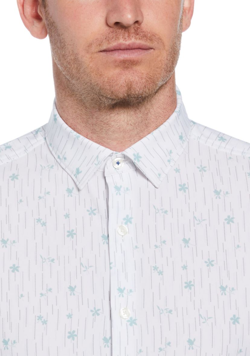 Mens Short Sleeve Striped Linen Shirt