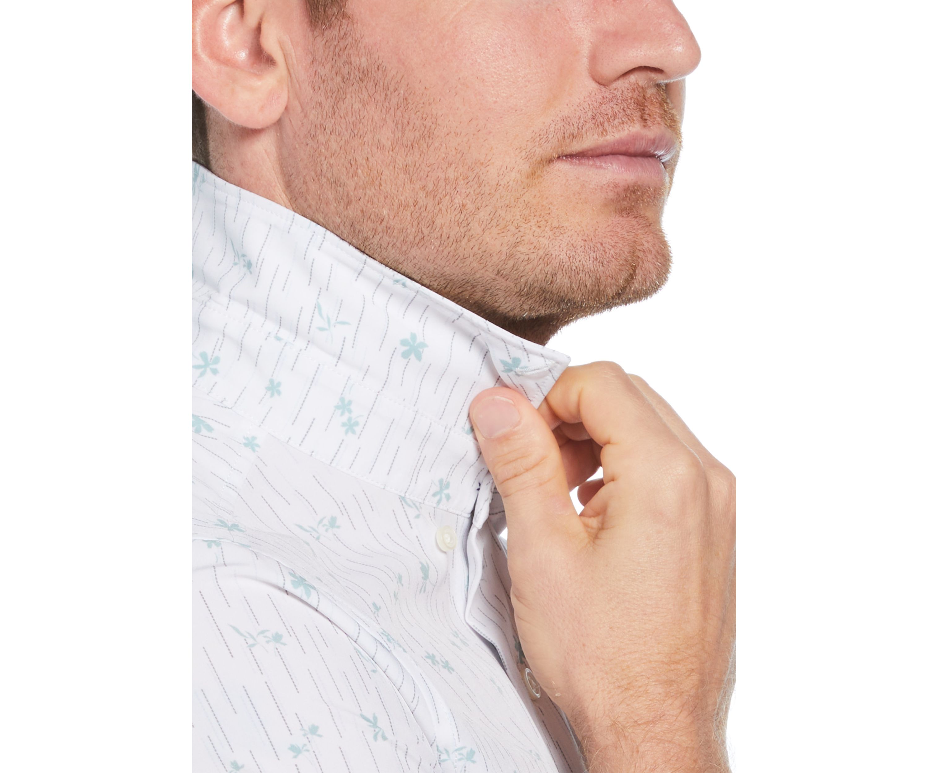 Mens Short Sleeve Striped Linen Shirt