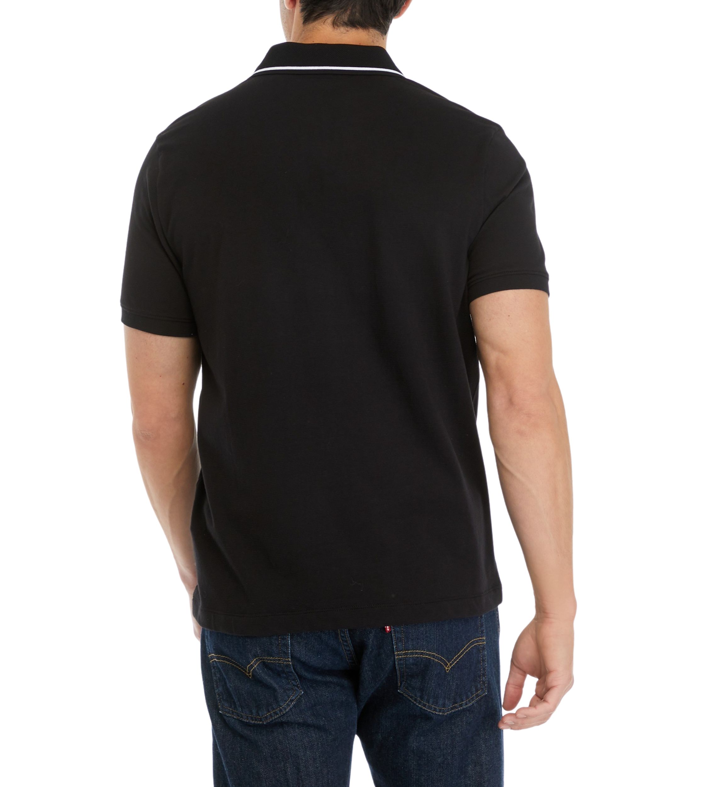 Mens Short Sleeve Zip Polo Shirt