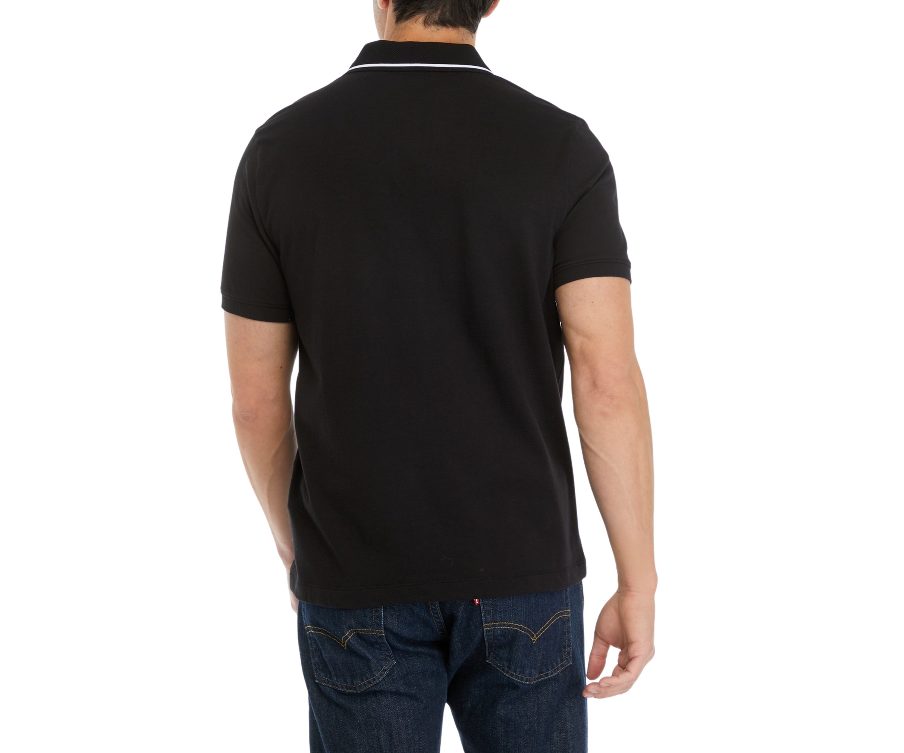 Mens Short Sleeve Zip Polo Shirt
