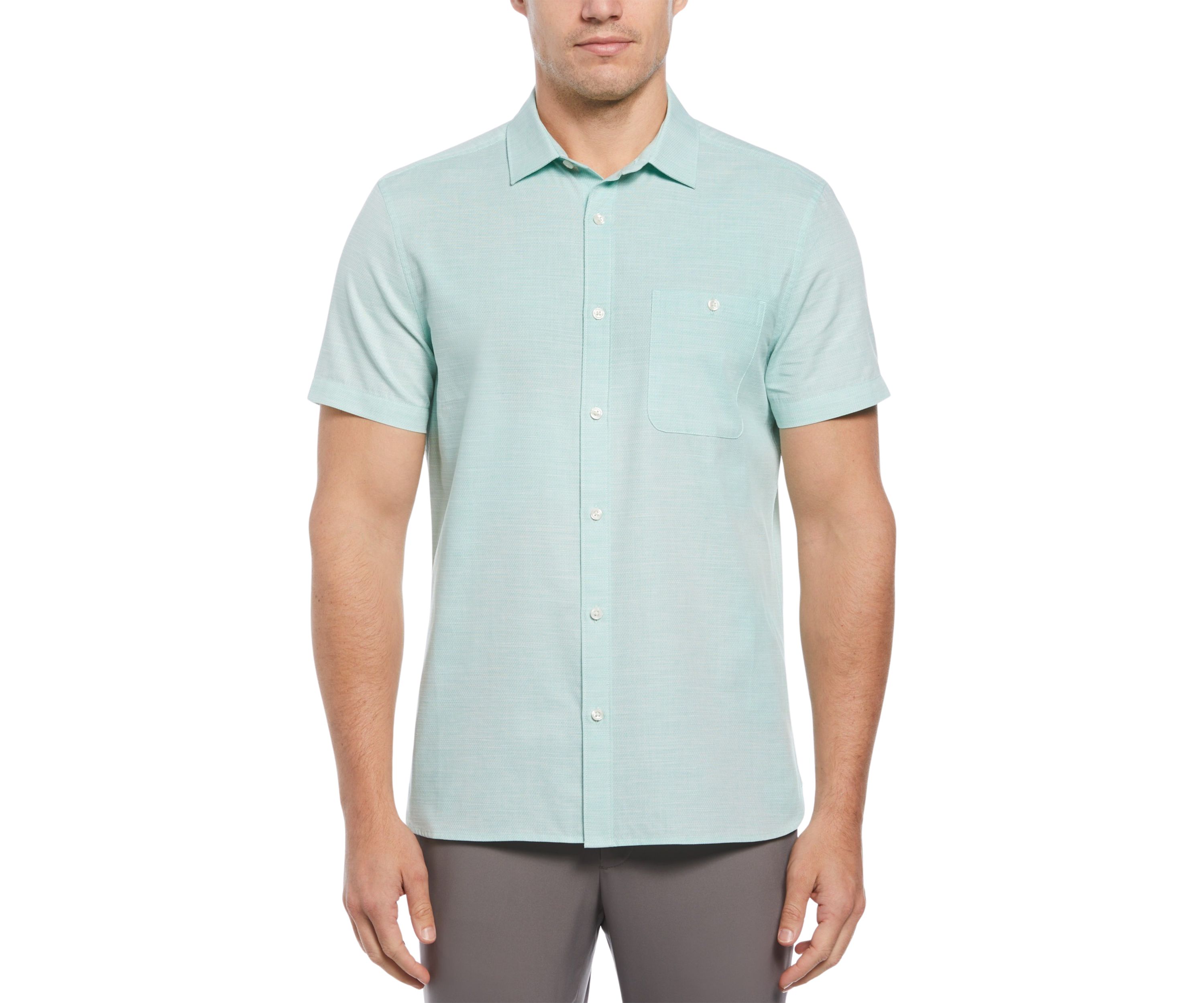 Short Sleeve Solid Voile Woven Shirt 