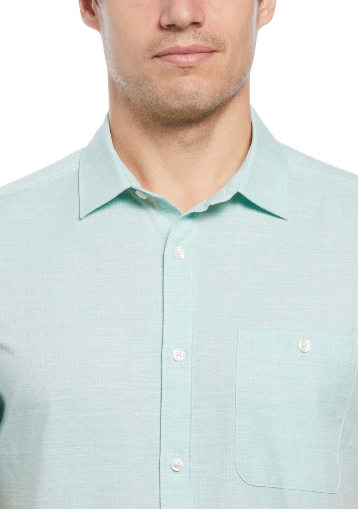 Short Sleeve Solid Voile Woven Shirt 