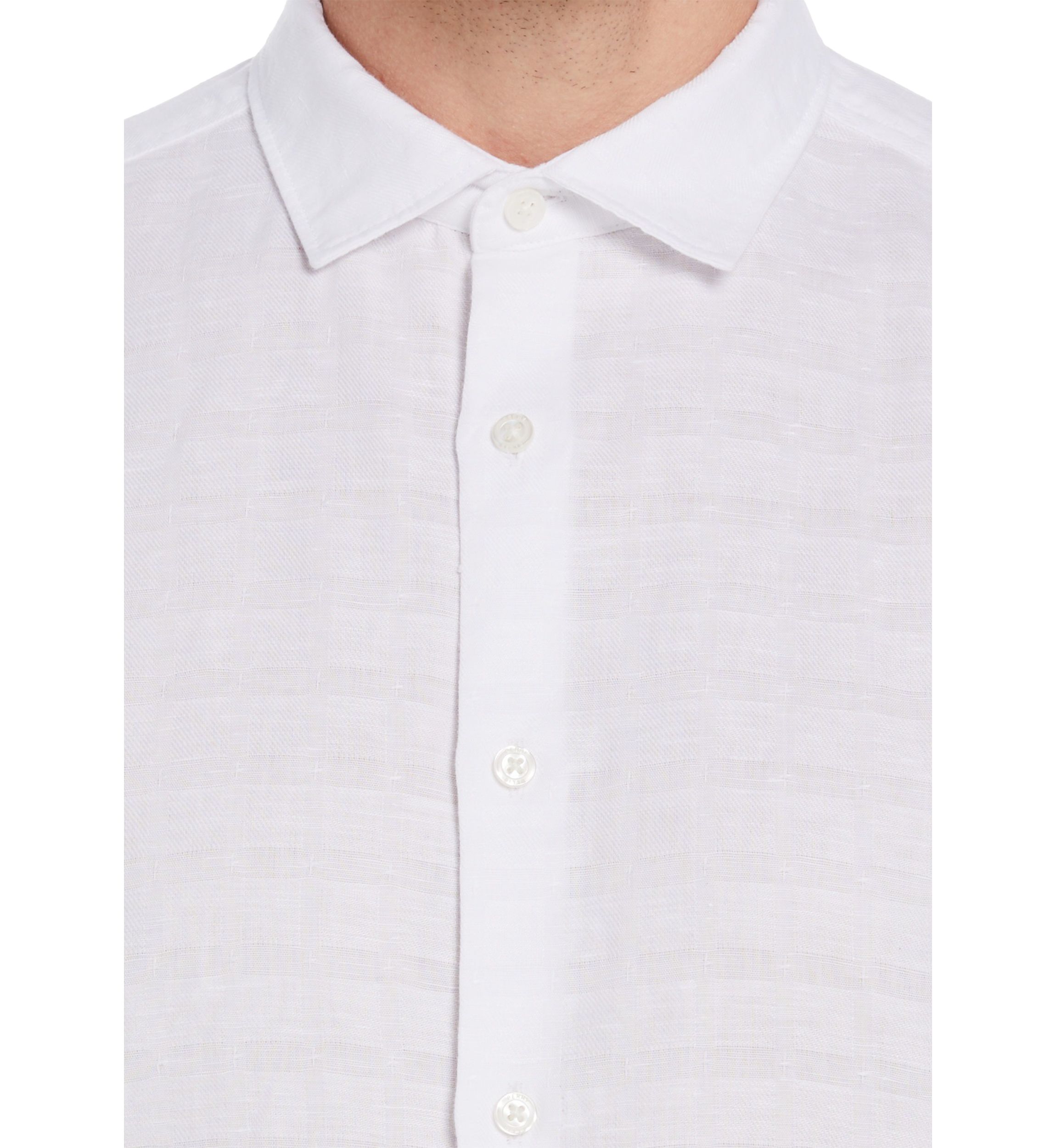 Short Sleeve Plaid Print Linen Shirt