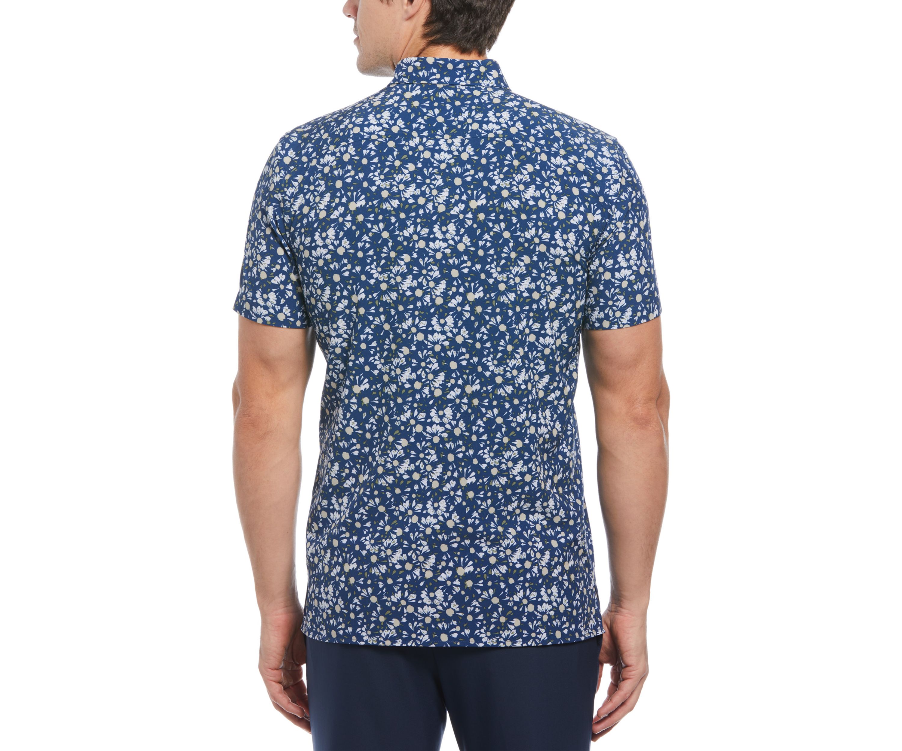 Mens Contrast Ditsy Floral Printed Shirt