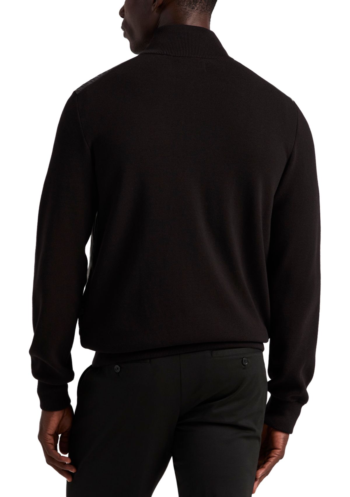 Woven Quilted Zip Mock Jacket