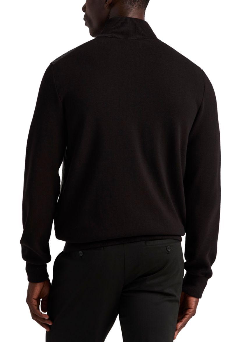 Woven Quilted Zip Mock Jacket