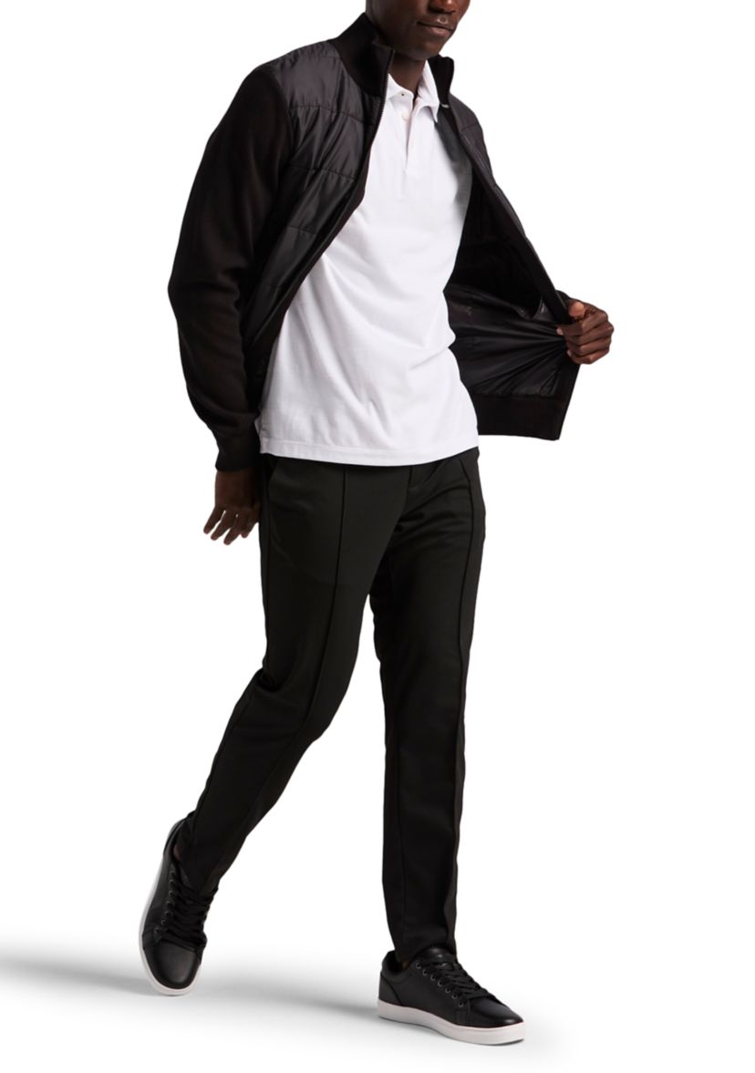 Woven Quilted Zip Mock Jacket