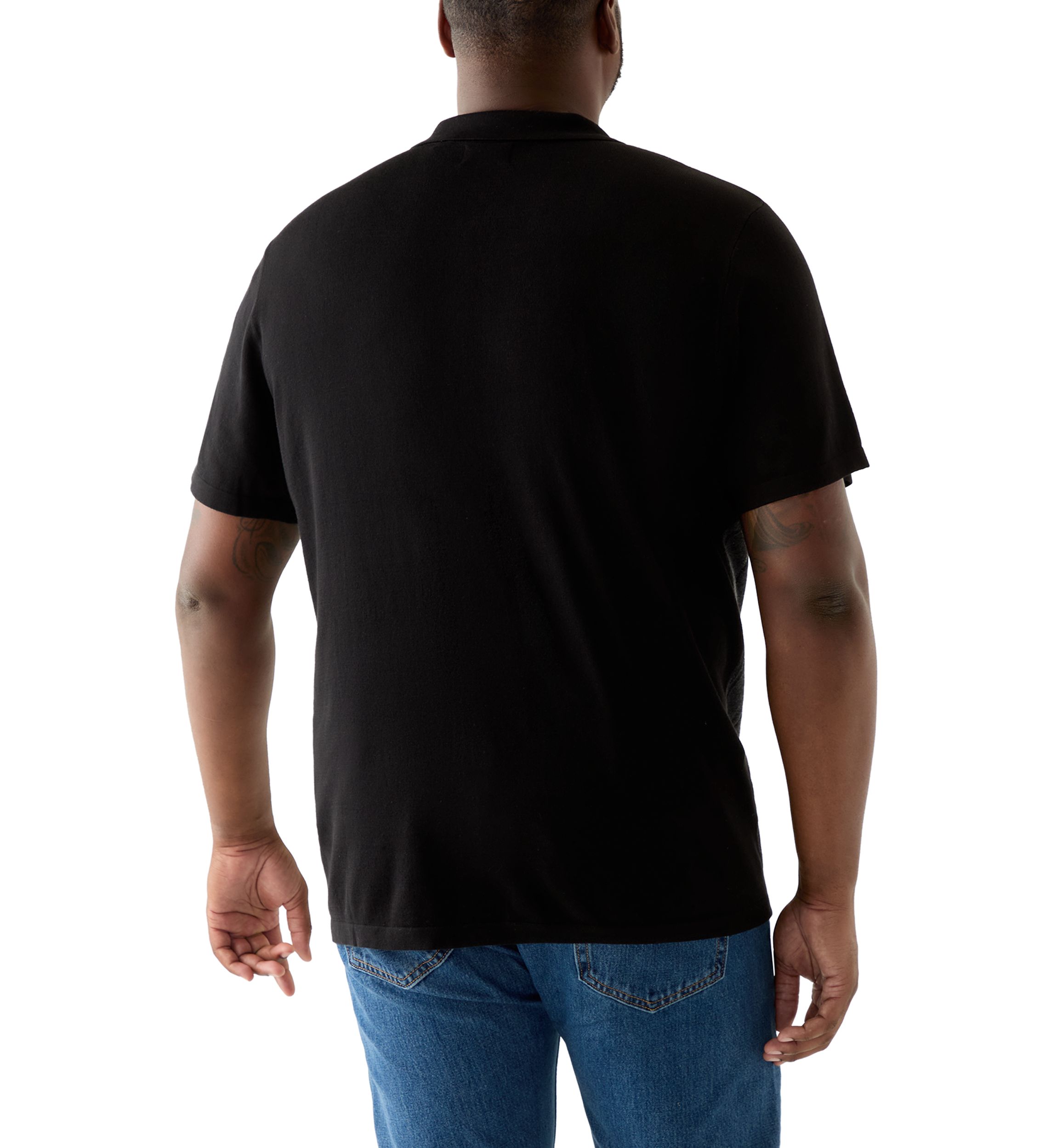 Big & Tall Short Sleeve Color Block Quarter Zip Polo Shirt 