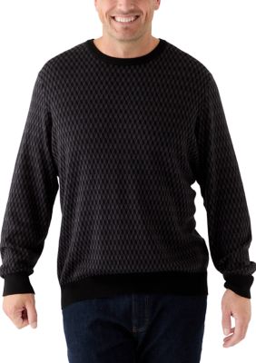 Perry Ellis® Big & Tall Geometric Jacquard Crew Neck Pullover | Belk