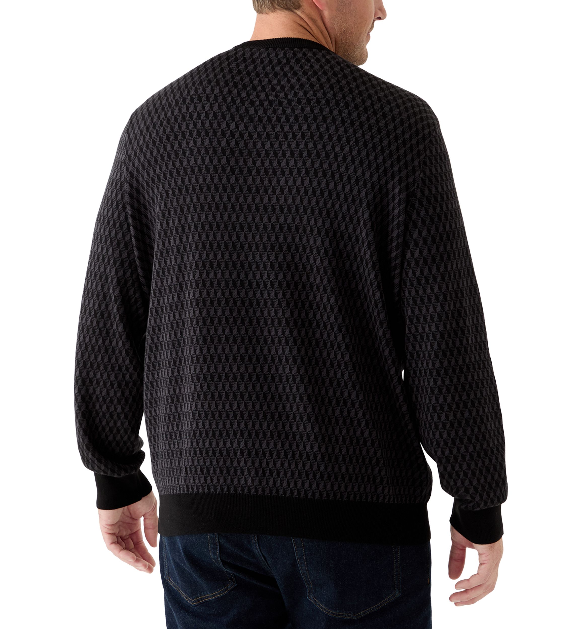 Perry Ellis® Big & Tall Geometric Jacquard Crew Neck Pullover | Belk