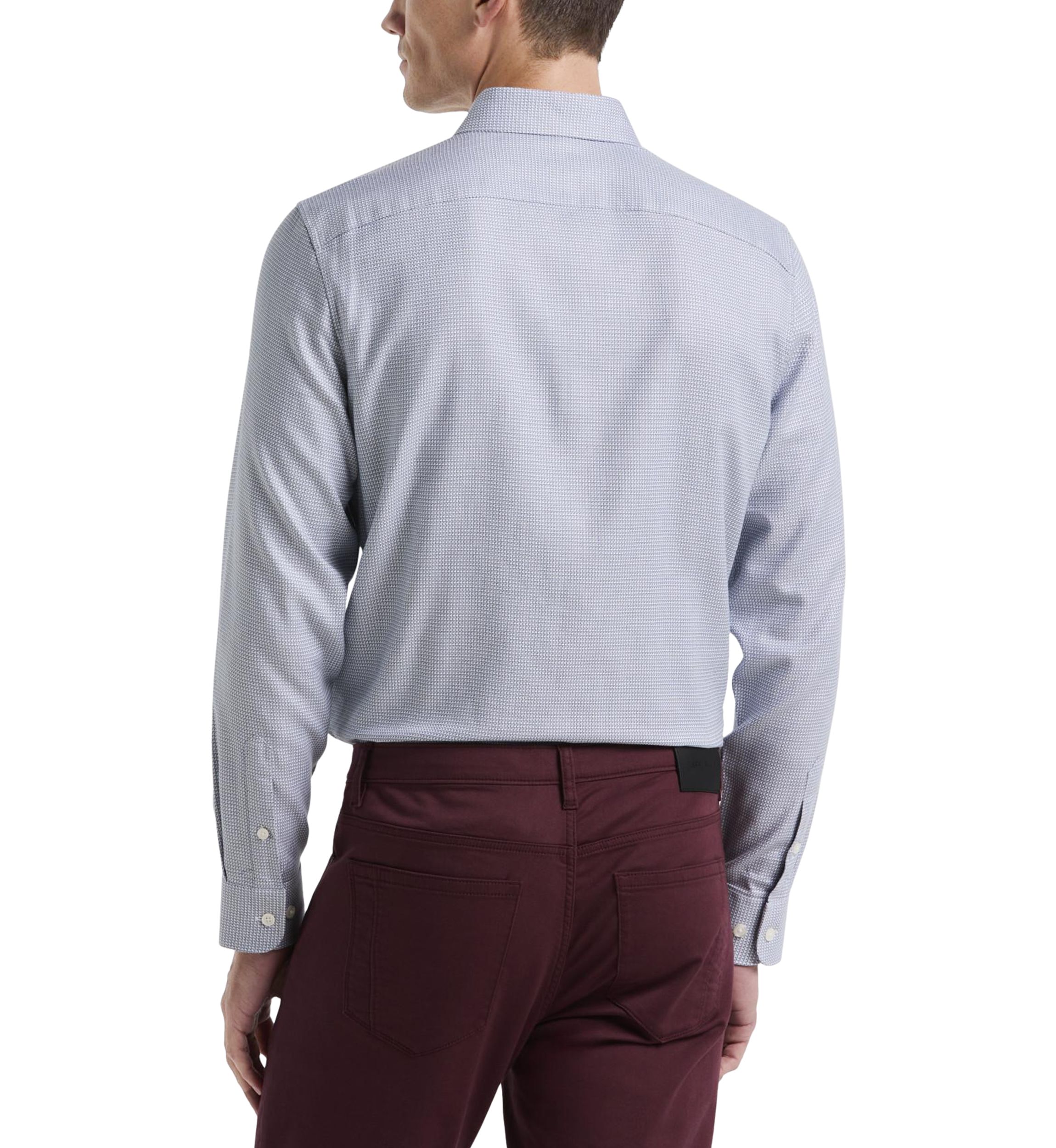Mens Herringbone Dobby Button Down Shirt