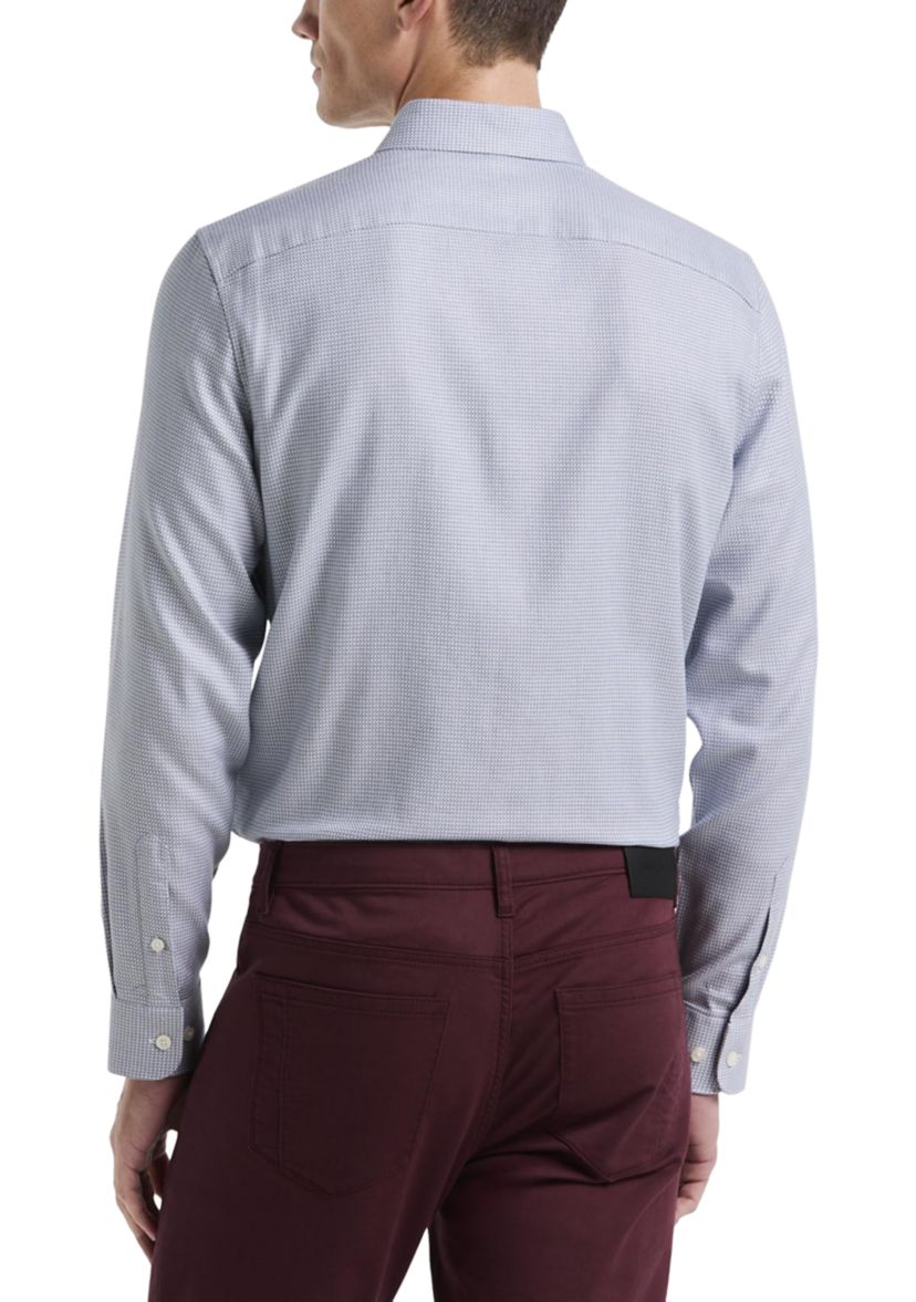 Mens Herringbone Dobby Button Down Shirt