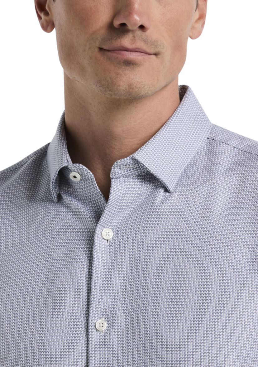 Mens Herringbone Dobby Button Down Shirt