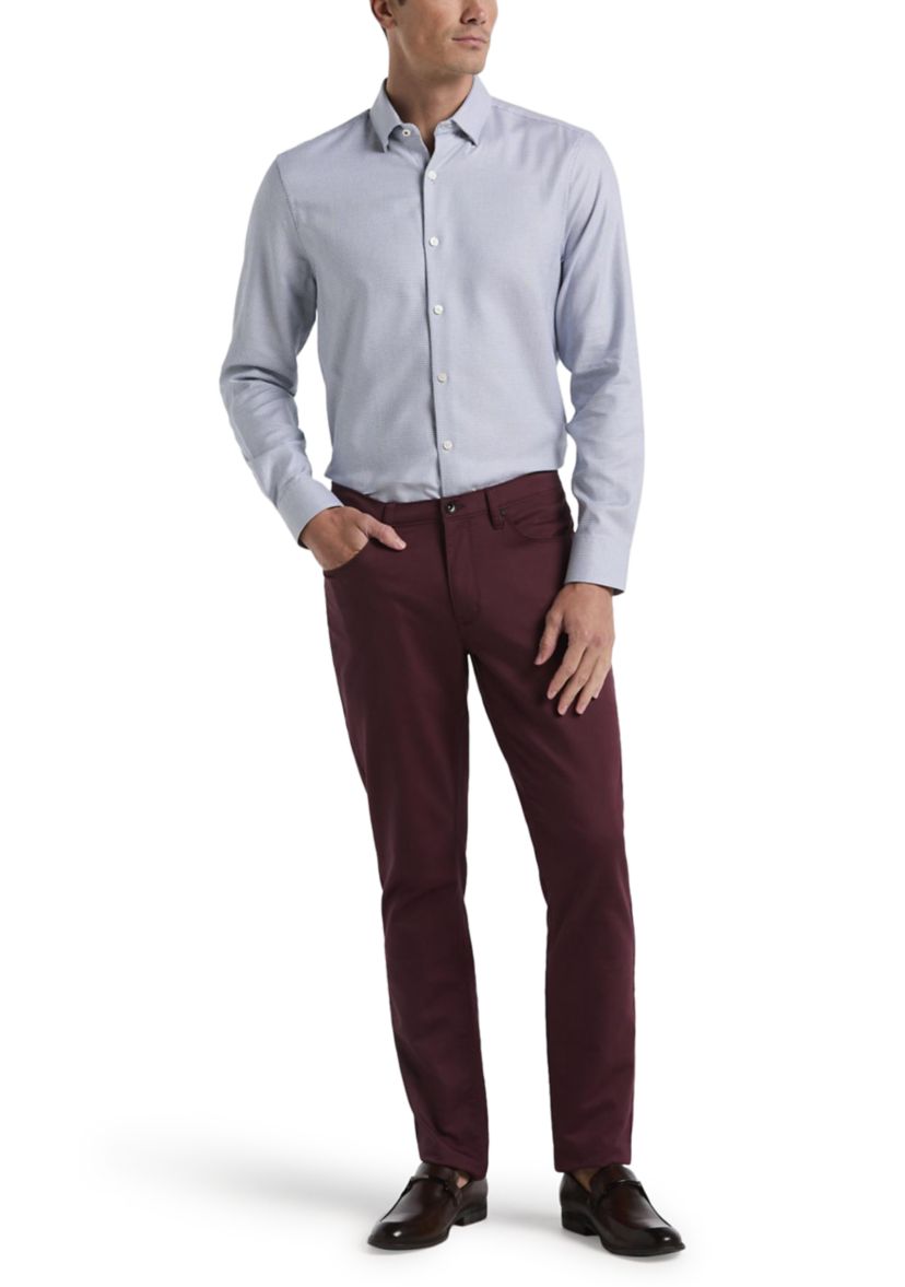Mens Herringbone Dobby Button Down Shirt